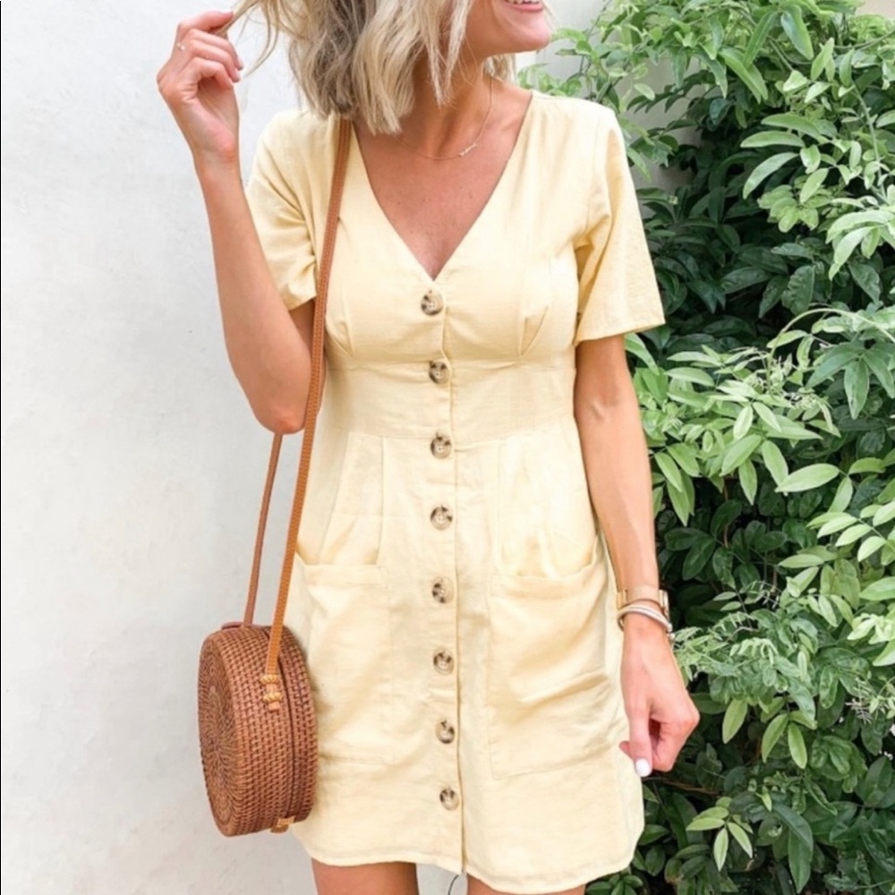 Yellow Linen Dress
